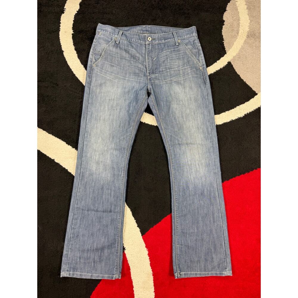 Levi 527 Jeans Mens 36x32 Blue Denim Low Bootcut Cotton Pockets Light Wash